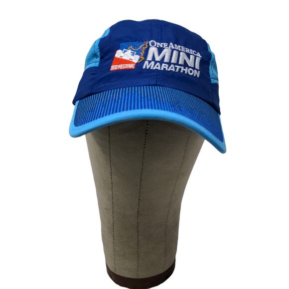 Indy 500 Festival One America Mini Marathon Strapback Hat Blue Embroidered - Picture 1 of 11